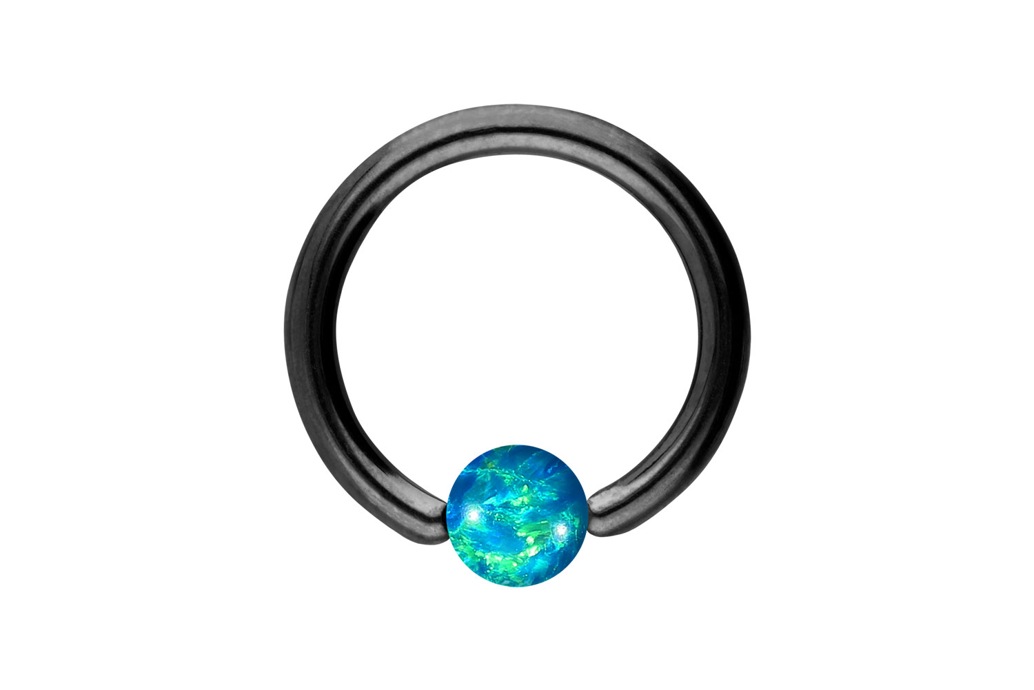 Titan Klemmkugelring Piercing SYNTHETISCHER OPAL